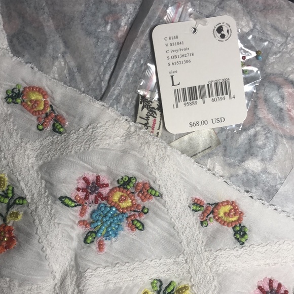 NWT Free People ivory white brami (bra + camisole), size L, this color sold out! - Picture 4 of 10